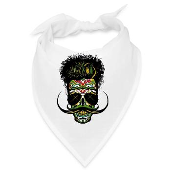 Skull mexikanischer Hipster mexikanisch - Bandana - Weiß - Vorne
