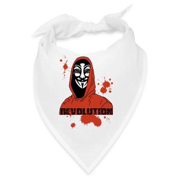 Anonymous und die Rote Revolution - Bandana - Weiß - Vorne