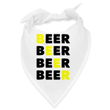 Bier Bier Bier Bier - Bandana - Weiß - Vorne