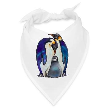 Süße Pinguine mit Sternenhimmel - Bandana - Weiß - Vorne