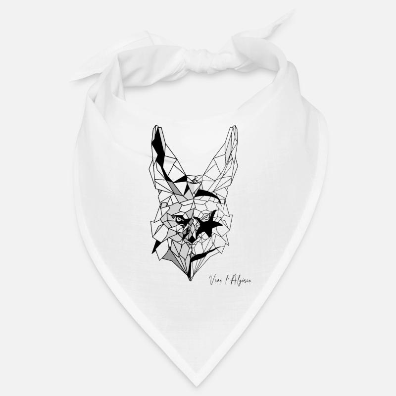Fennec polygone drapeau de l'Algérie - Bandana - blanc