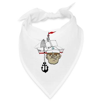 Matrose Anker Schiff - Bandana - Weiß - Vorne