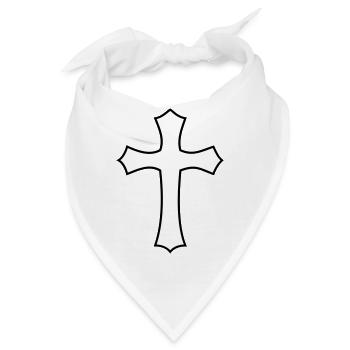 Christliches Kreuz - Bandana - Weiß - Vorne