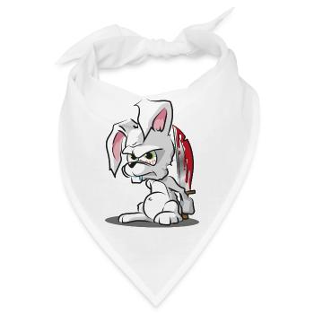 Süßes Horror Hasi Häschen Kaninchen Halloween - Bandana - Weiß - Vorne