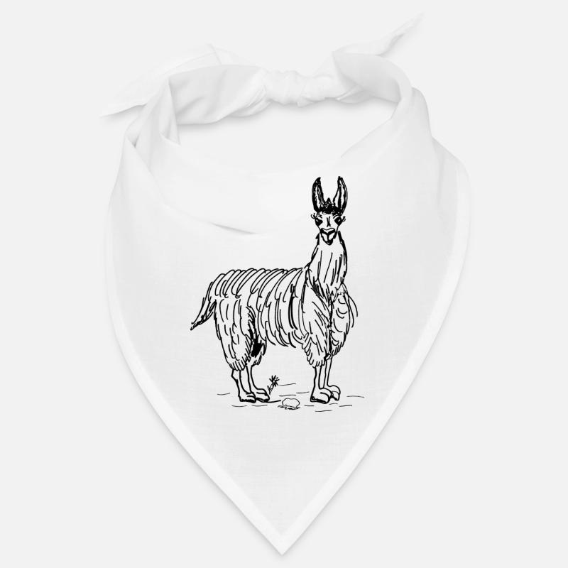 lama - Bandana - blanc