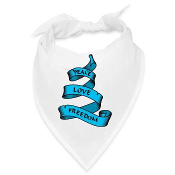 Frieden Liebe Freiheit blau - Bandana - Weiß - Vorne