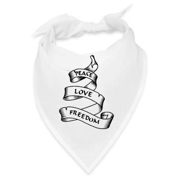Frieden Liebe Freiheit transparent - Bandana - Weiß - Vorne