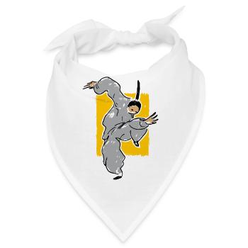 Kungfu Mönch - Bandana - Weiß - Vorne