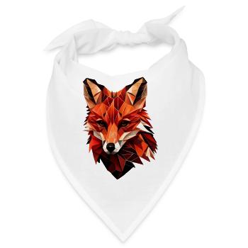 Stilisierter Fuchs, geometrisch - Bandana - Weiß - Vorne