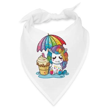 Einhorn-Träume - Regenbogenfarben zum Verlieben - Bandana - Weiß - Vorne