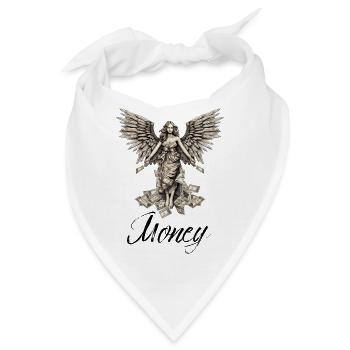 Engel mit Flügel aus Geldscheinen „Money“ - Bandana - Weiß - Vorne