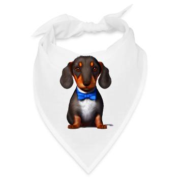 Hund Dachshund mit Anzug Hunde Dackelwelpe - Bandana - Weiß - Vorne