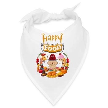 Glücklich essen, nicht gesund - Bandana - Weiß - Vorne