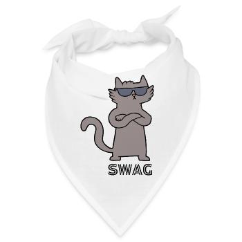 Swag Katze - Bandana - Weiß - Vorne