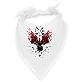 Wikinger Rabe Vegvisir Valknut - Bandana - Weiß - Vorne