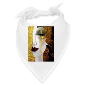 Goldene Tränen, Gustav Klimt - Bandana - Weiß - Vorne
