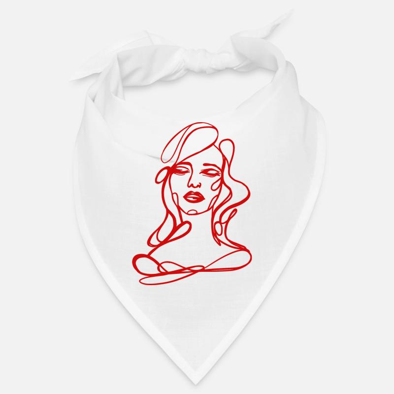 Rotes Porträt – Modeillustration Bandana
