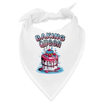Backen Backkönigin Backfee Bäckerin Torte Kuchen - Bandana - Weiß - Vorne