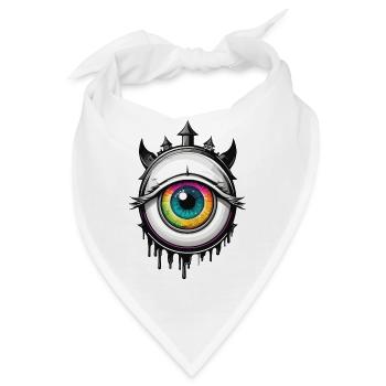 Auge mit Hörnern - Bandana - Weiß - Vorne