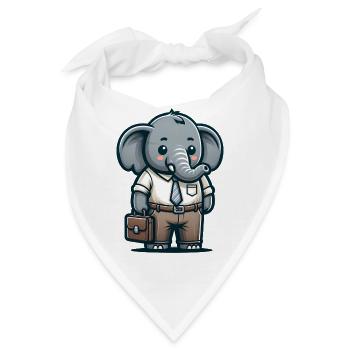 Cute Elephant Teacher - Bandana - Weiß - Vorne