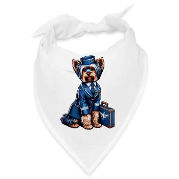 Yorkshire Terrier Stewardess - Bandana - Weiß - Vorne