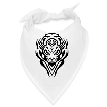 Schlangenkopf in Tribal Art - Bandana - Weiß - Vorne