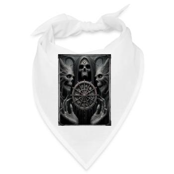 Rad des Schicksals und Skelette - Bandana - Weiß - Vorne
