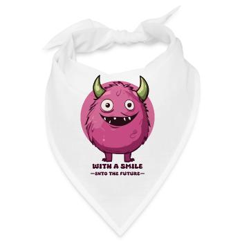 Mit einem Lächeln in die Zukunft ! - Bandana - Weiß - Vorne