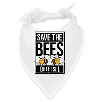 Rettet die Bienen oder sonst Messer Lustig Niedliche Biene Imker - Bandana - Weiß - Vorne