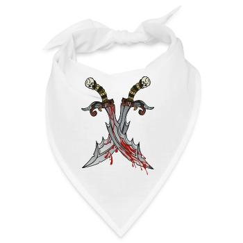 Dolchmesser Dolch Blut Desisn 4W Blut - Bandana - Weiß - Vorne