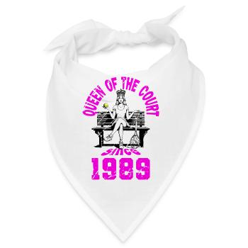 Tennis Shirt Frauen Geburtstag Jubiläum 1989 - Bandana - Weiß - Vorne