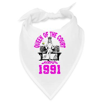 Tennis Shirt Frauen Geburtstag Jubiläum 1991 - Bandana - Weiß - Vorne