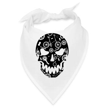 Skull Totenkopf Rowdy Bike Gothic Klapprad Bicycle - Bandana - Weiß - Vorne