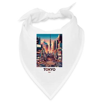 Tokyo Stadt Art Design City Printing Art - Bandana - Weiß - Vorne