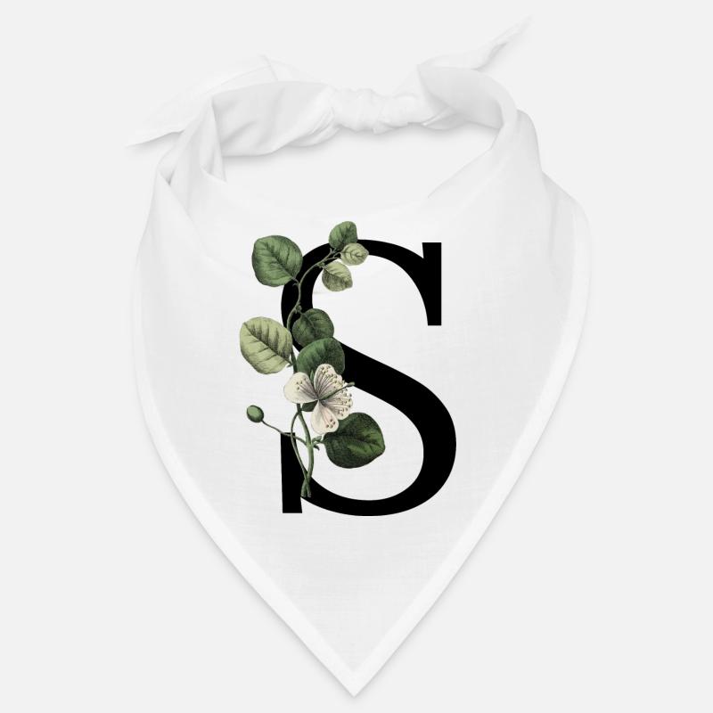 lettre S botanique vert Bandana