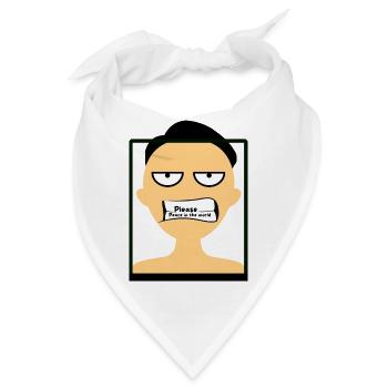 Ein Mann, der um Frieden in der Welt bittet - Bandana - Weiß - Vorne