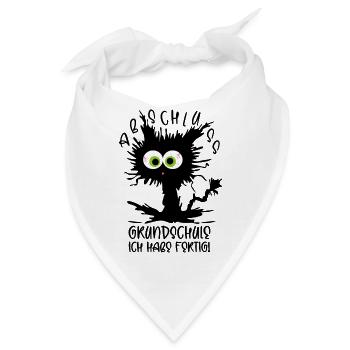 Grundschule Abschluss 2026 Katze Ich habe fertig  - Bandana - Weiß - Vorne