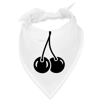 Kirsche - Bandana - Weiß - Vorne