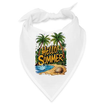 Sommerliche tropische Strandszene - Bandana - Weiß - Vorne