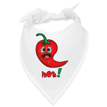 Scharfe rote Chilischote- Lustiges Emoticon - hot - Bandana - Weiß - Vorne