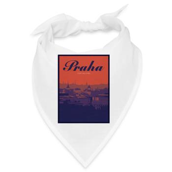 Praha Farbverlauf Stadtlandschaft - Bandana - Weiß - Vorne