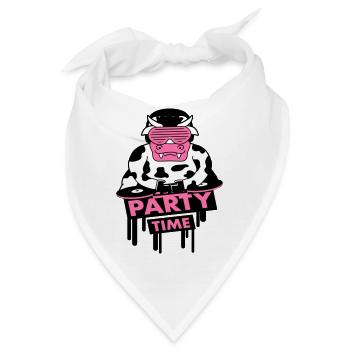 Lustige Party Time Milch Kuh Graffiti Tier Zitat - Bandana - Weiß - Vorne