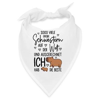 So viele Schwestern - Capybara - Große Schwester - Bandana - Weiß - Vorne