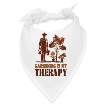 Gartenarbeit ist meine Therapie - Bandana - Weiß - Vorne