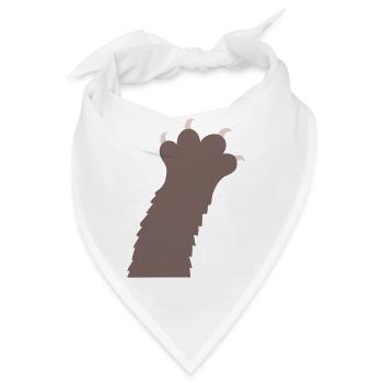 Katzen Klauen Pfoten Tatzen Krallen Silhouette - Bandana - Weiß - Vorne