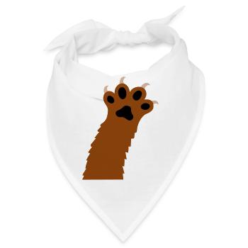 Katzen Klauen Pfoten Tatzen Krallen Silhouette - Bandana - Weiß - Vorne