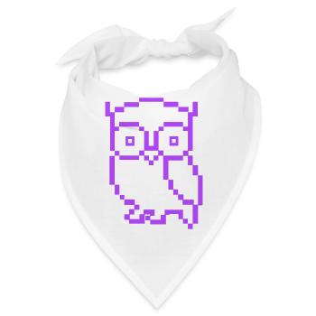 Pixel Eule - Bandana - Weiß - Vorne