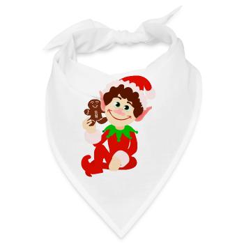 Elf und Lebkuchen - Bandana - Weiß - Vorne