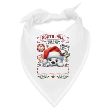 Nordpol Pfötchen im Weihnachtsstil - Bandana - Weiß - Vorne