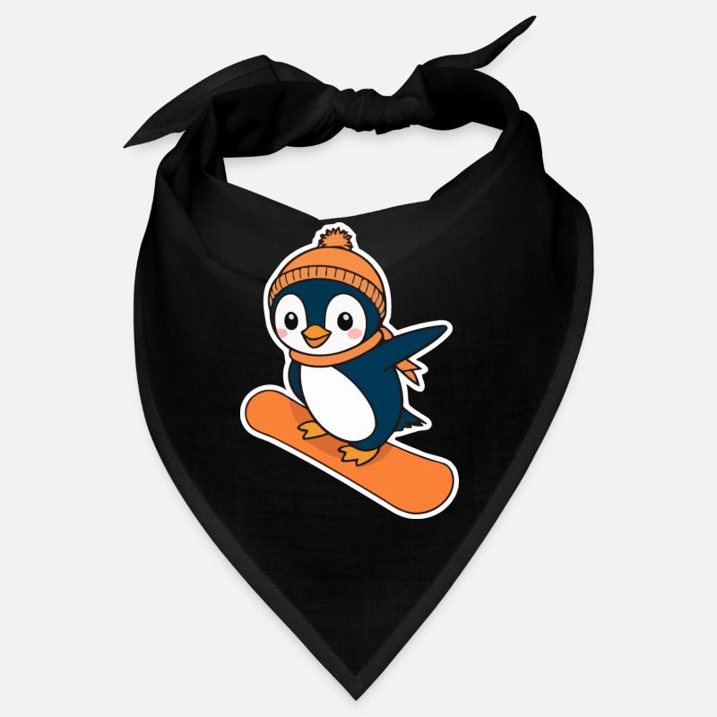 Pinguin auf einem Snowboard Bandana